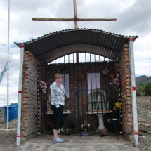 Shrine of Difunta Correa on the way to Barreal. Difunta is the saint in Argentina, because she lost her life due to thirst, but she saved the life of her baby by suckling him after she died